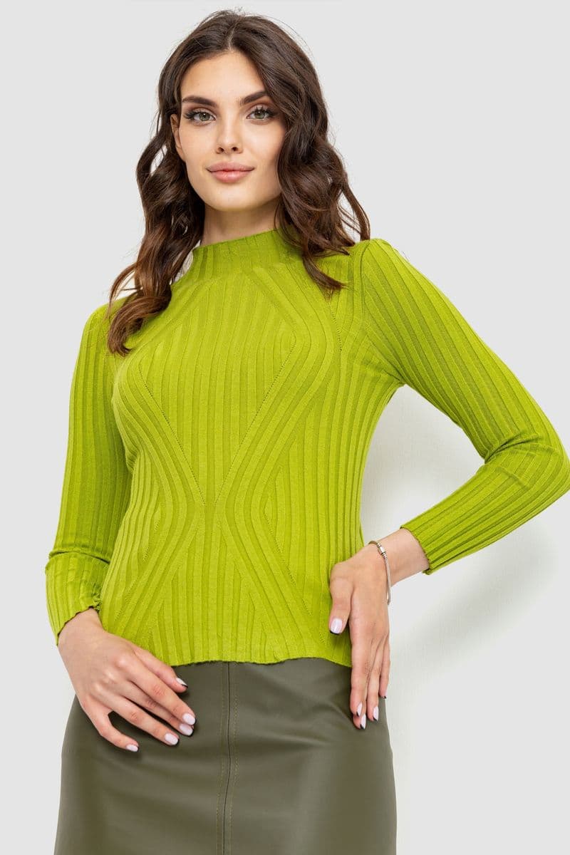 Гольф жіночий однотонний, колір оливковий, 204R038 - зображення 1