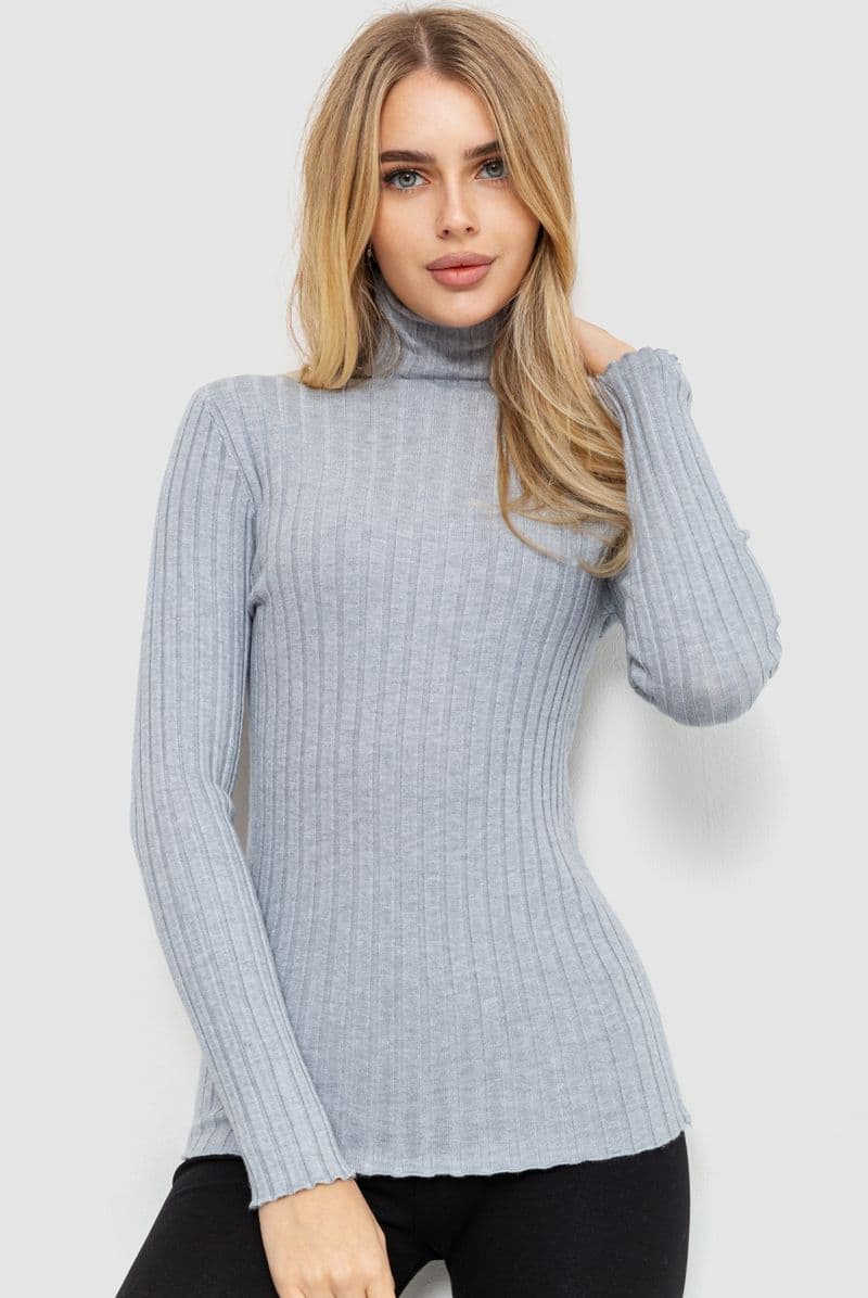 Гольф жіночий однотонний, колір світло-сірий, 204R043 - зображення 1