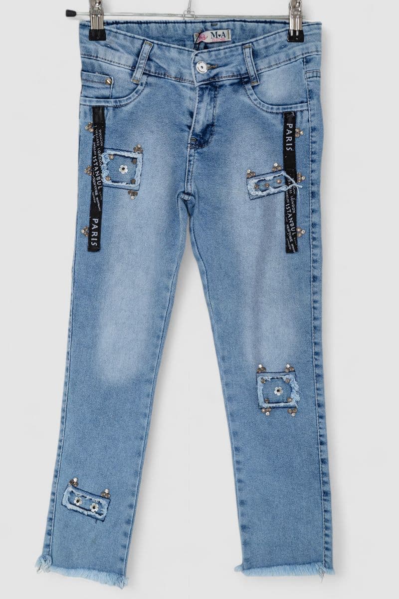 Джинси для дівчаток, колір блакитний, 247R10050 - зображення 1