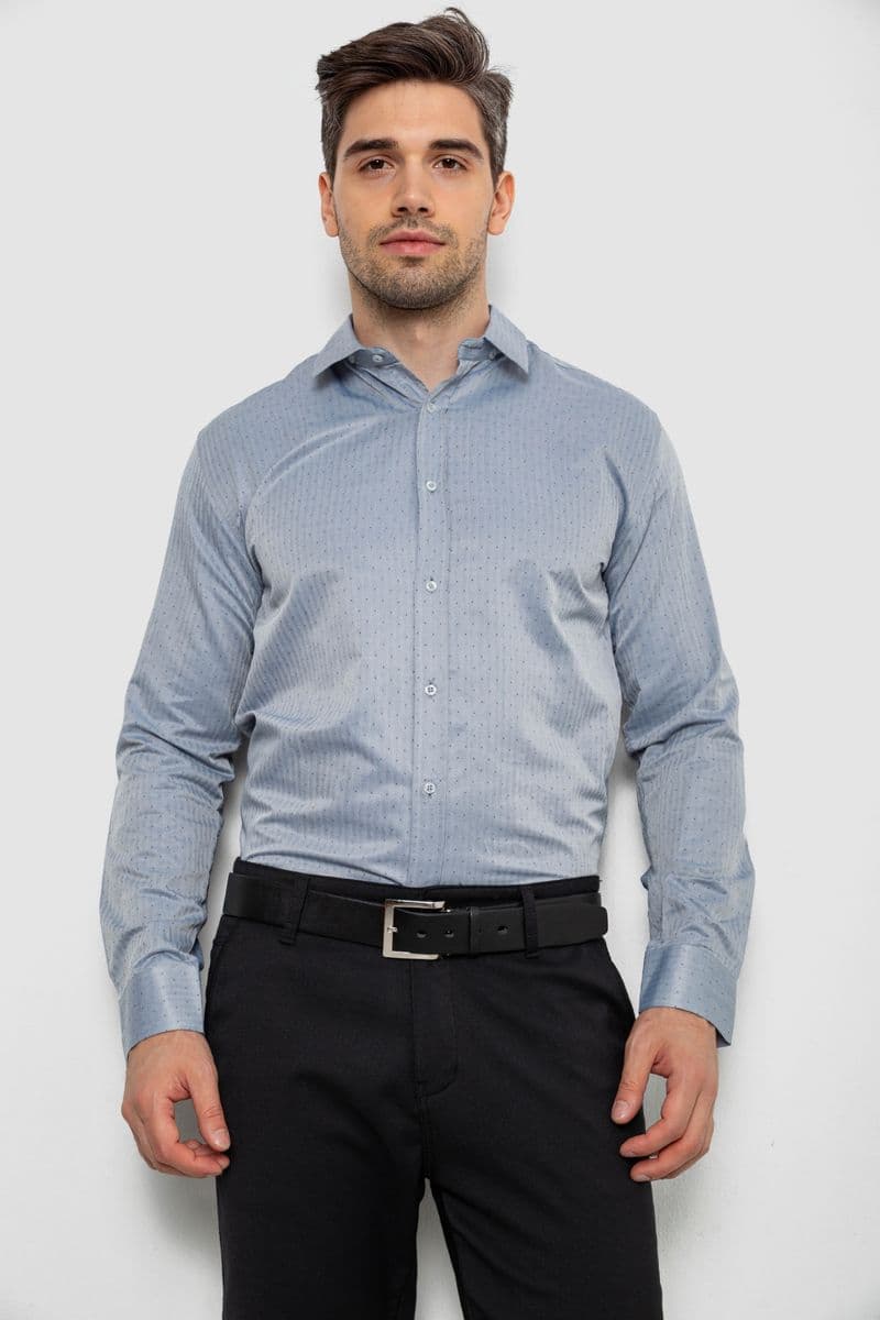 Сорочка чоловіча з довгим рукавом, колір сірий, 214R836 - зображення 1
