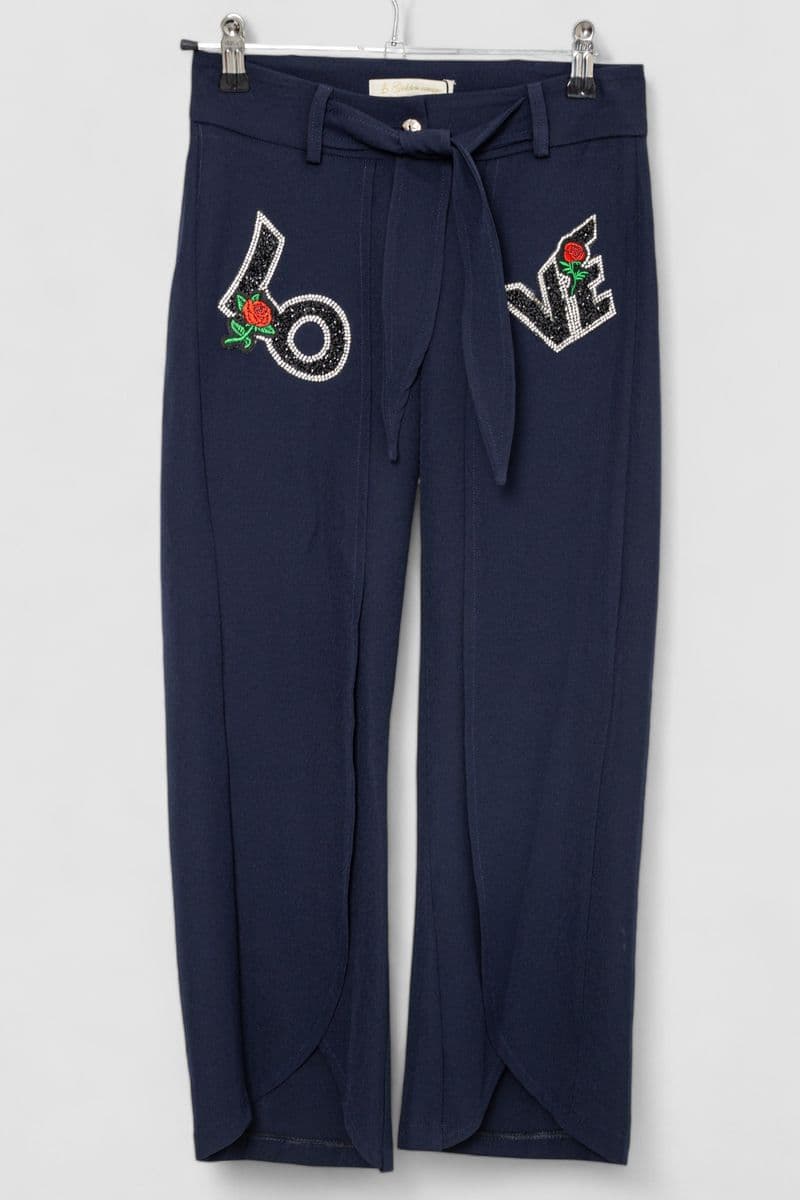 Штани для дівчаток вільного крою, колір синій, 247R3821 - зображення 1