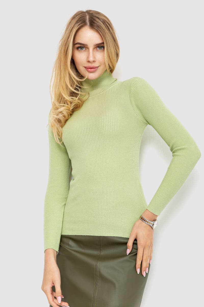 Гольф жіночий базовий в рубчик, колір фісташковий, 204R001-1 - зображення 1