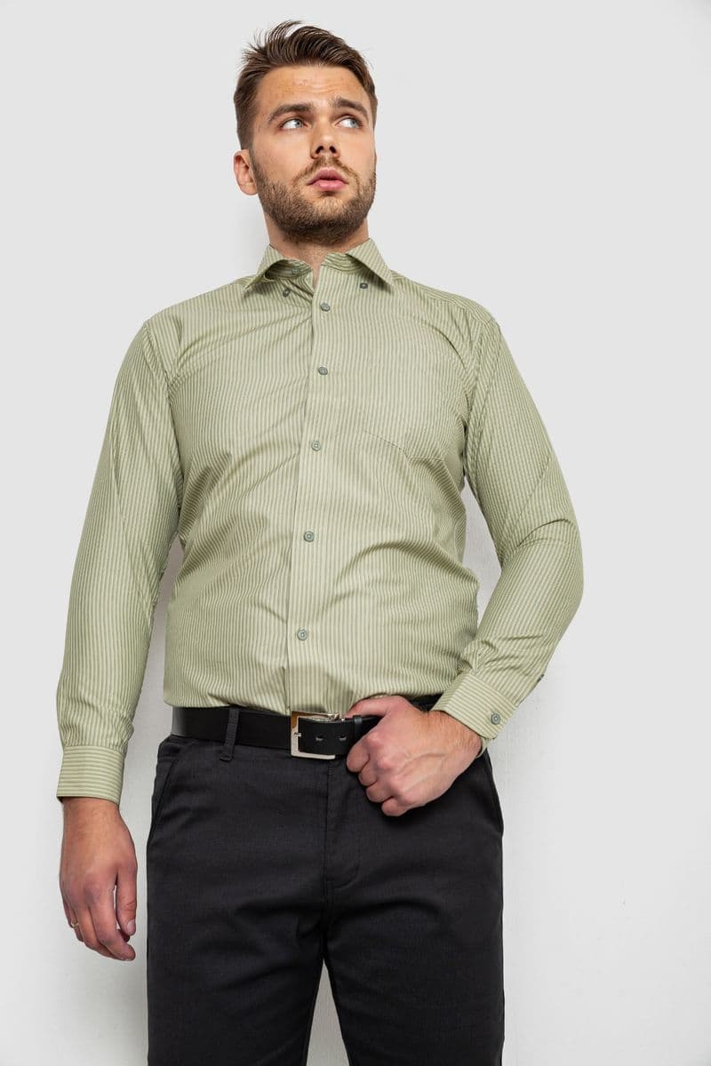 Сорочка чоловіча, колір оливковий, 244R881-1 - зображення 1