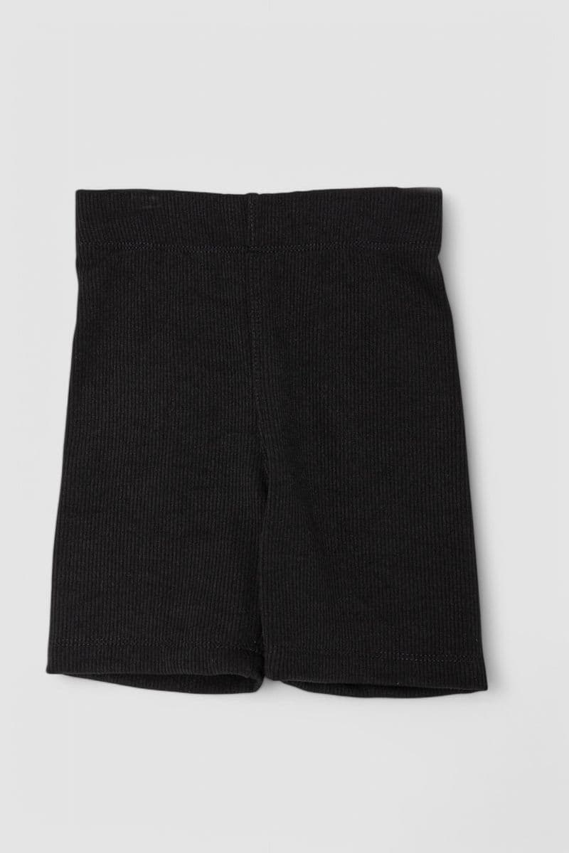 Шорти дитячі в рубчик на флісі, колір чорний, 102R412 - зображення 1