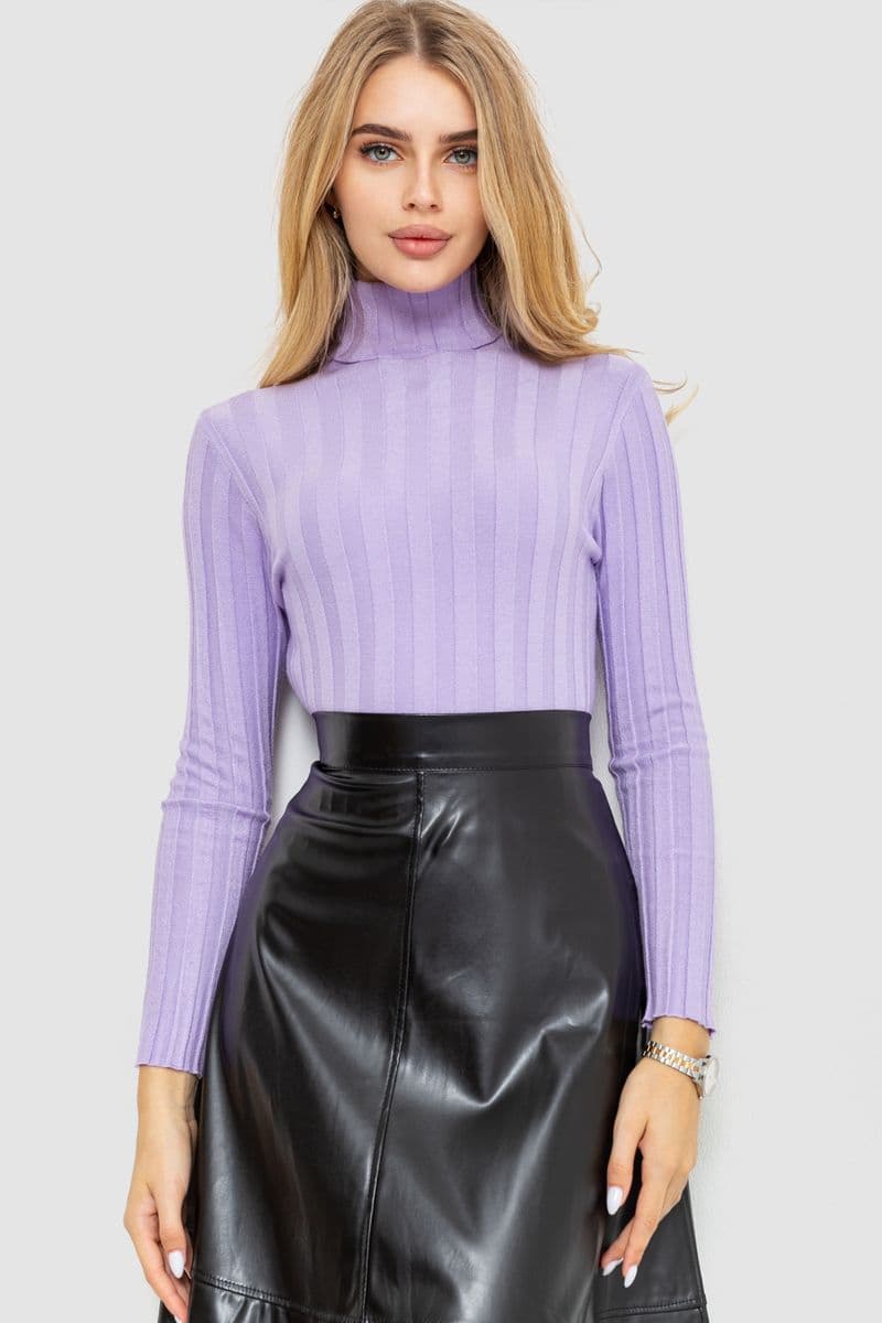 Гольф жіночий однотонний, колір бузковий, 204R056 - зображення 1