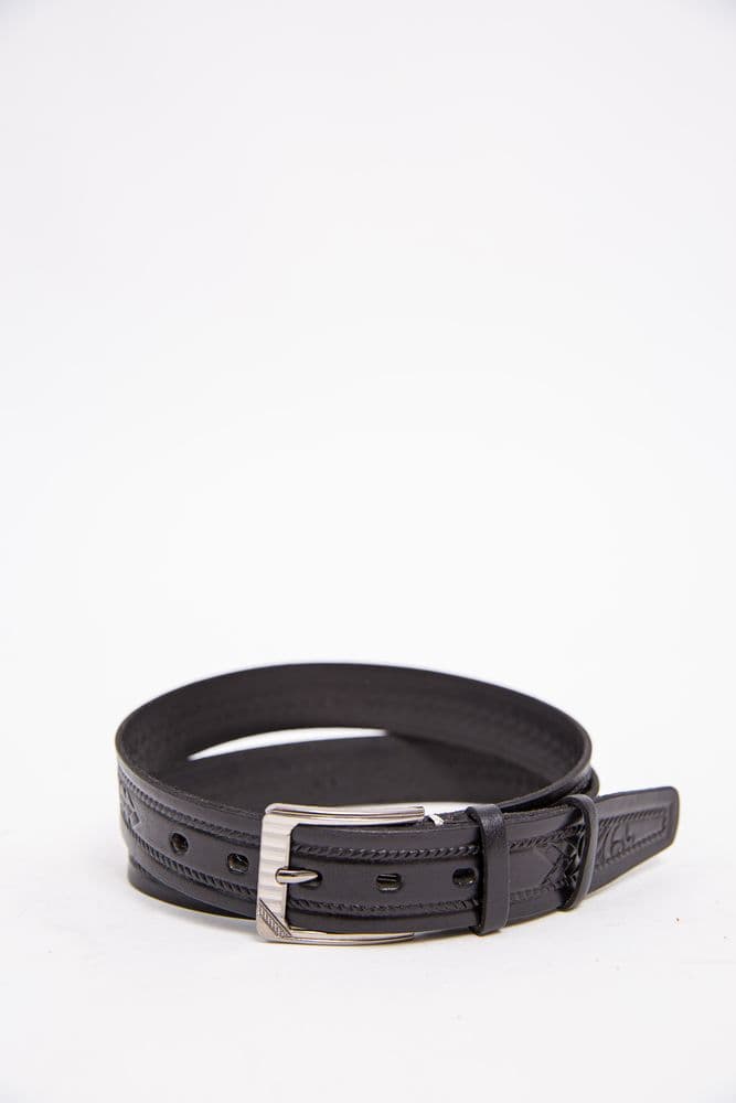 Чоловічий ремінь із шкірзаму, чорного кольору, 196R35U1W70 - зображення 1