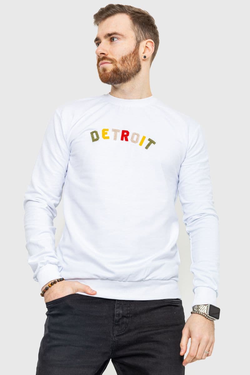 Світшот чоловічий демісезонний, колір білий, 208R0204 - зображення 1