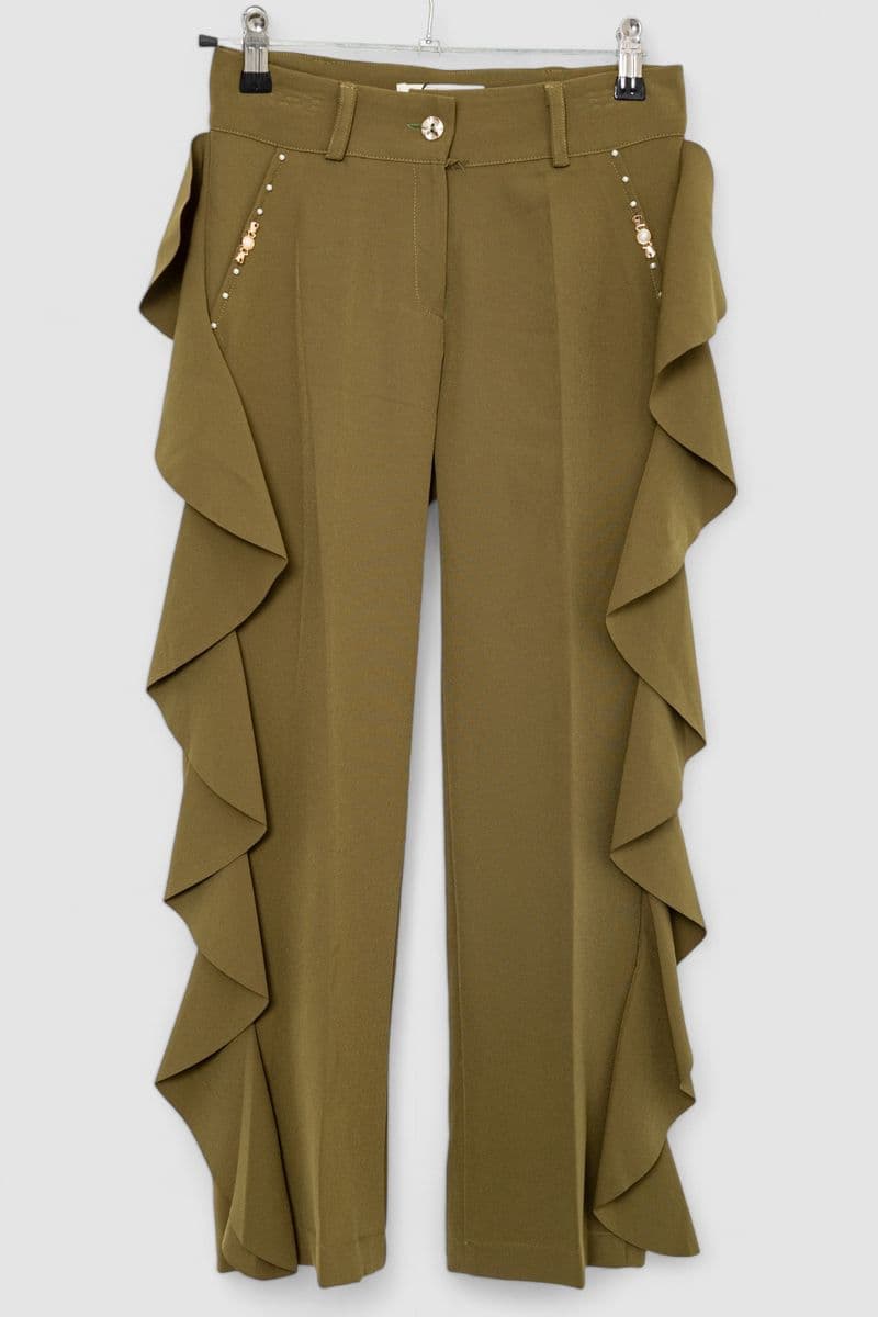 Штани дитячі ошатні, колір хакі, 247R3824 - зображення 1