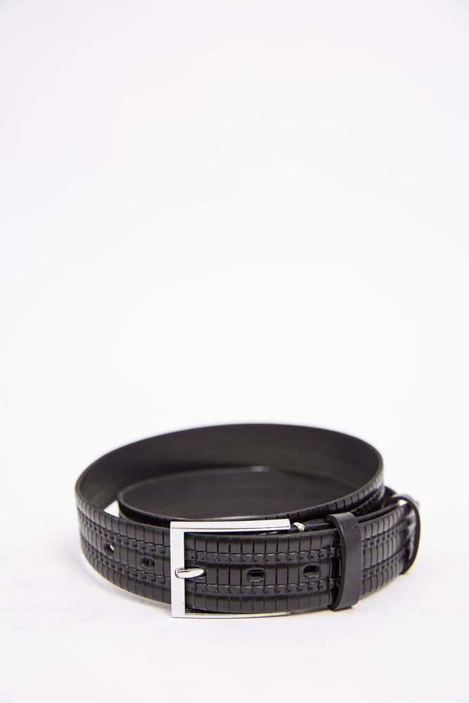 Чоловічий чорний ремінь, з класичною пряжкою, 196R35Y1W5-2 - зображення 1