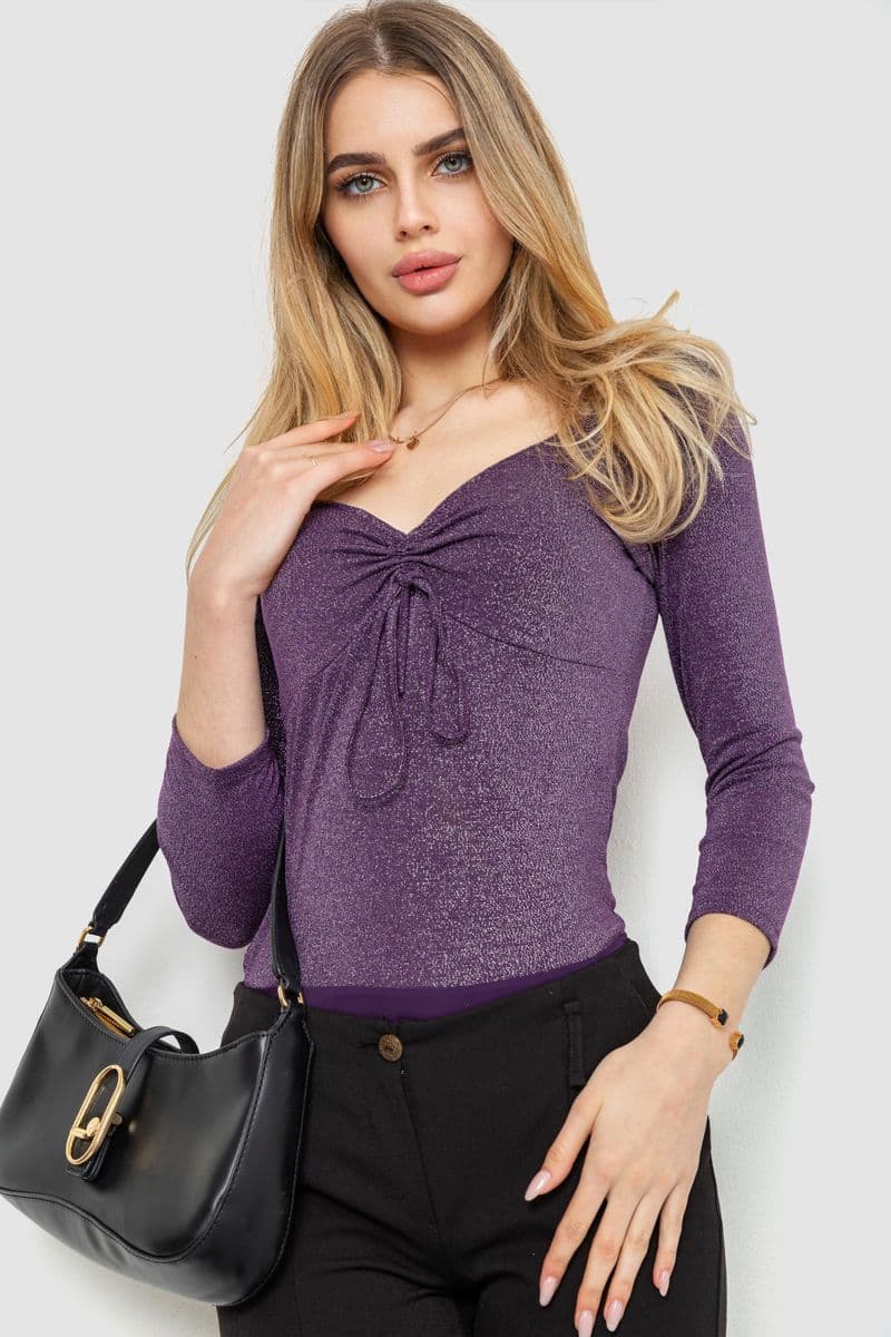 Боді ошатне, колір фіолетовий, 244R100 - зображення 1