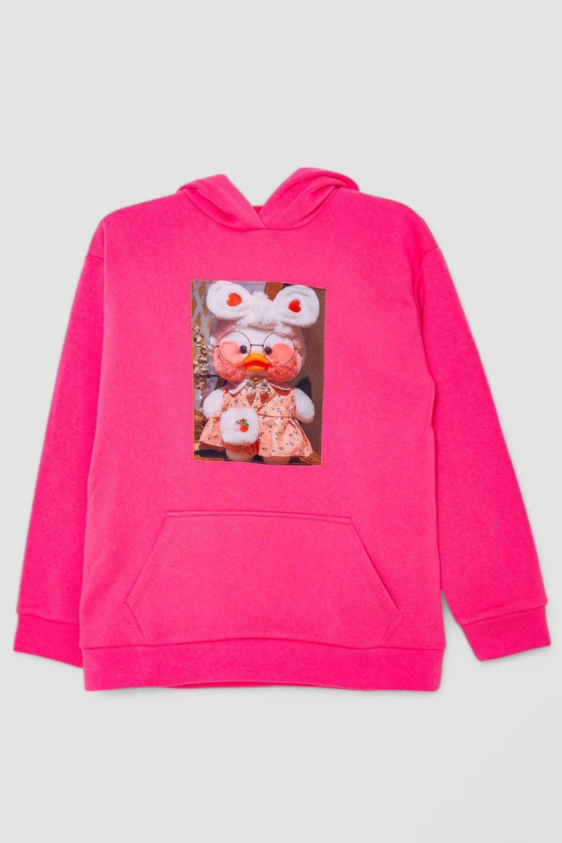 Худі дитячий на флісі з принтом, колір рожевий, 102R1525 - зображення 1