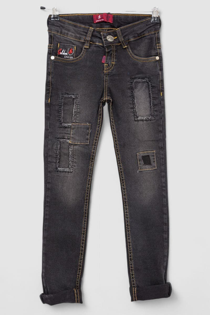 Джинси для дівчинки, колір чорний, 247R8415 - зображення 1