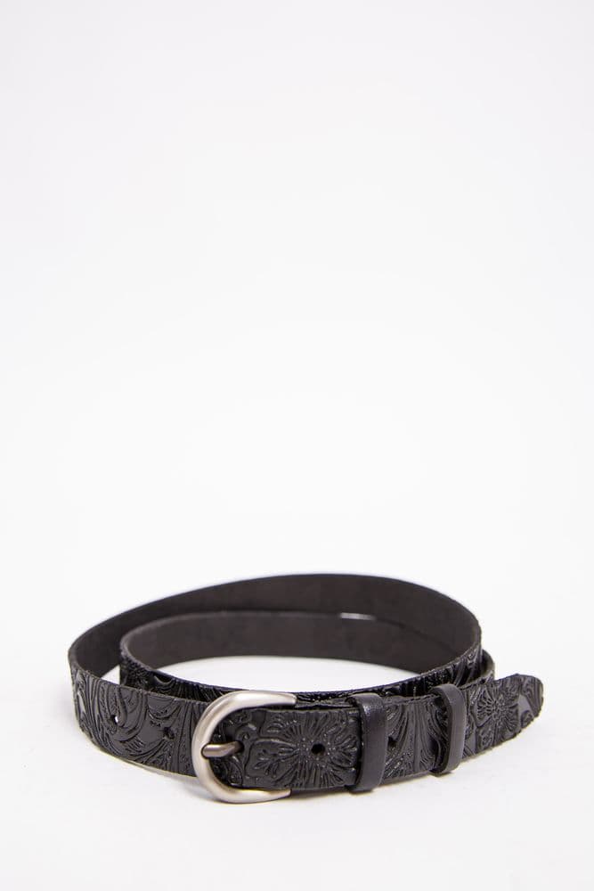 Жіночий ремінь, з класичною пряжкою, чорного кольору, 196R25YOW29 - зображення 1