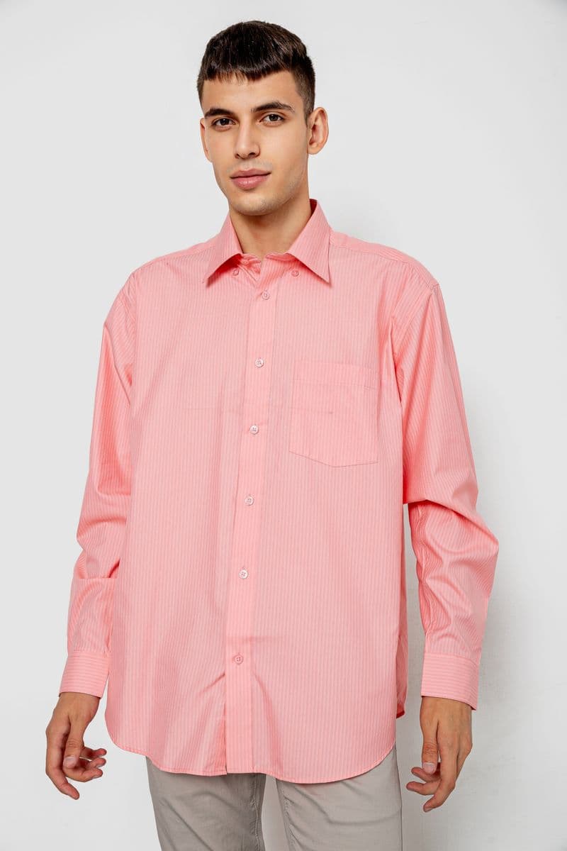 Сорочка чоловіча класична, колір рожевий, 244R331 - зображення 1
