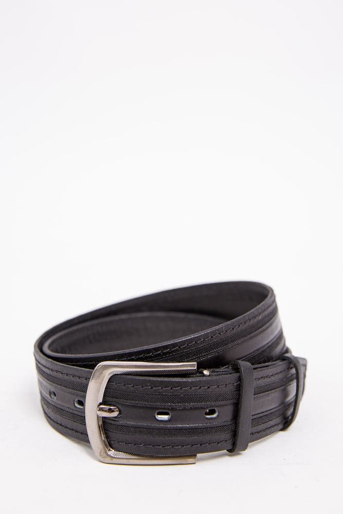 Чоловічий ремінь з еко-шкіри, колір Чорний, 196R40S1W18 - зображення 1