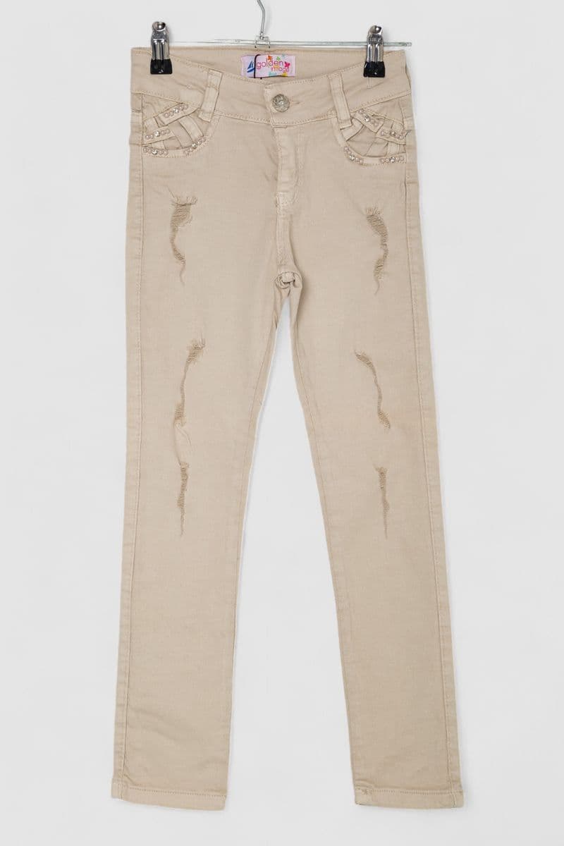 Джинси для дівчинки, колір бежевий, 247R10041 - зображення 1