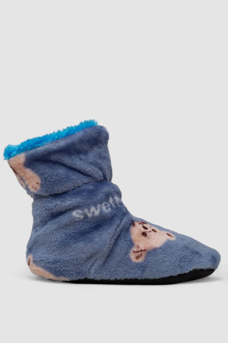 Тапочки-чобітки домашні плюшеві для дітей, колір джинс, 102R1003 - зображення 1