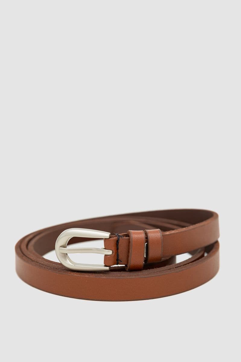 Ремінь жіночий тонкий, колір темно-коричневий, 196R15Y0W15 - зображення 1