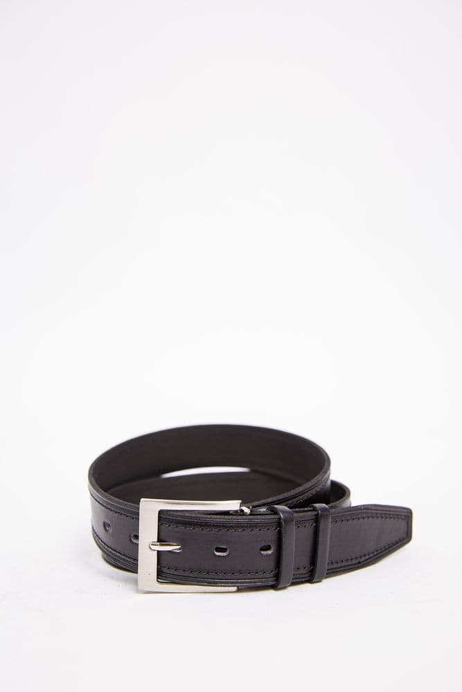 Чоловічий ремінь із шкірзаму, чорного кольору, 196R40Y12-1 - зображення 1