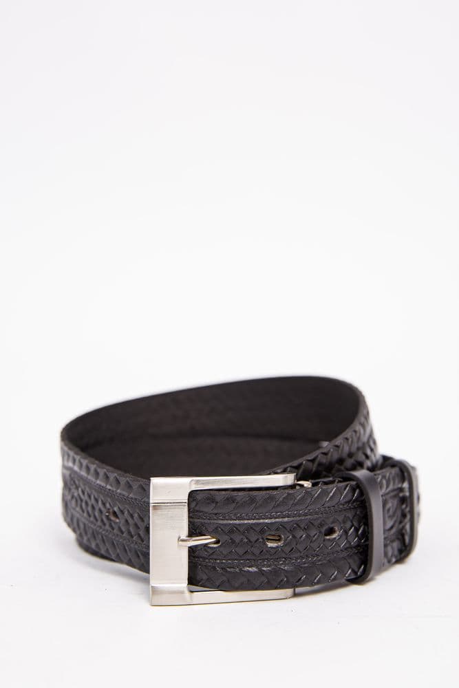 Чорний чоловічий ремінь, із шкірзаму, 196R40Y1W12 - зображення 1