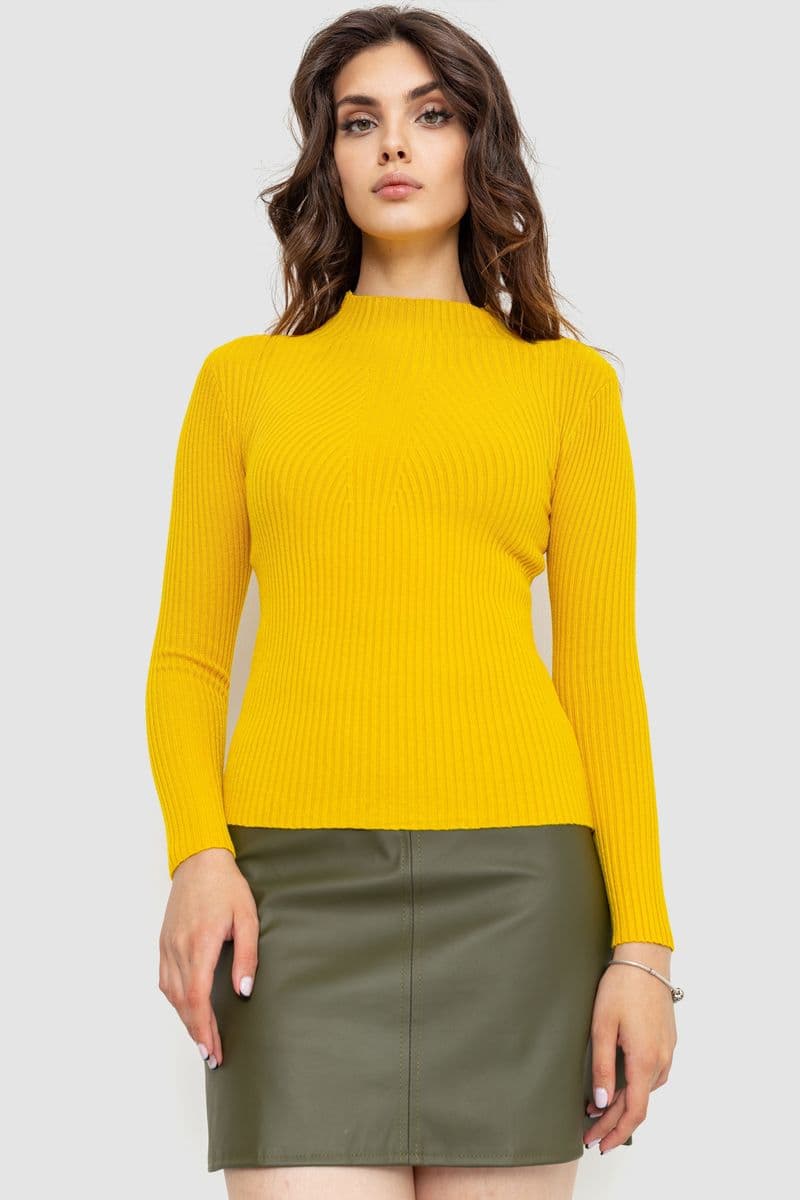 Гольф жіночий однотонний, колір гірчичний, 204R016 - зображення 1