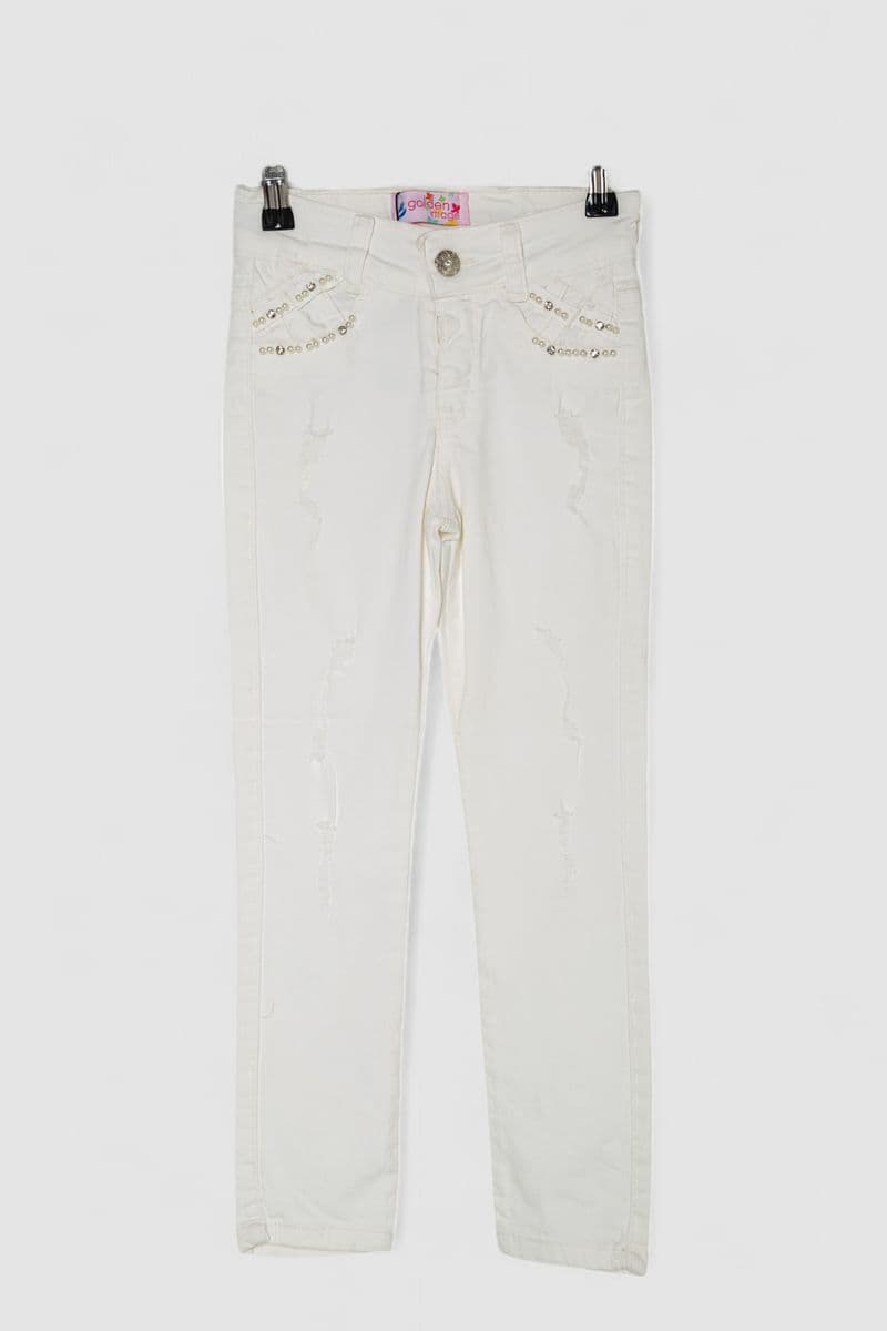 Джинси для дівчинки, колір молочний, 247R10041 - зображення 1