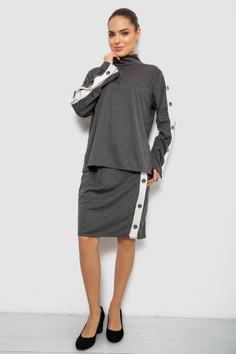 Костюм жіночий класичний, колір сірий, 257R322-1 - зображення 1