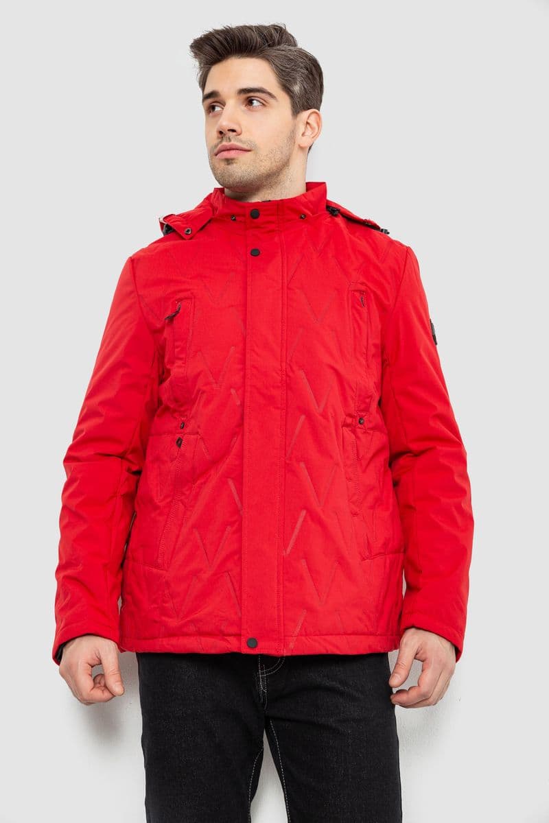 Куртка чоловіча демісезонна з капюшоном, колір червоний, 244RL9159AL - зображення 1
