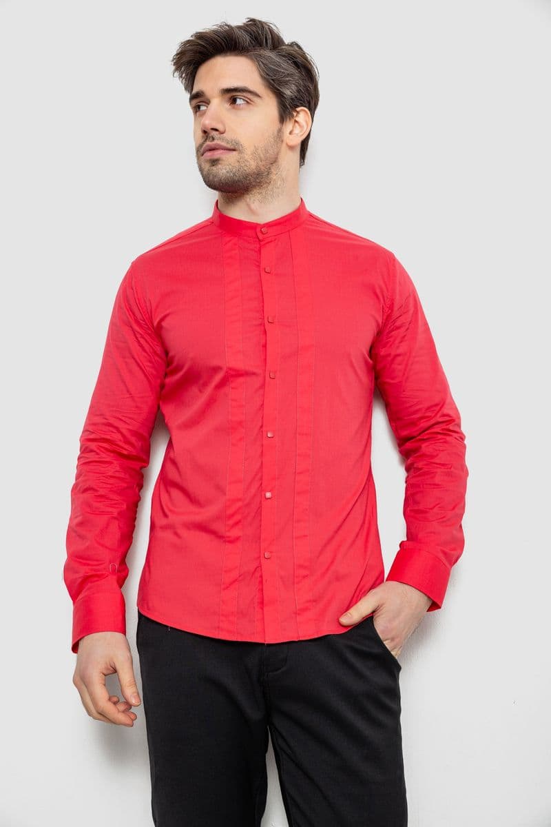 Сорочка чоловіча однотонна, колір рожевий, 186R2033 - зображення 1