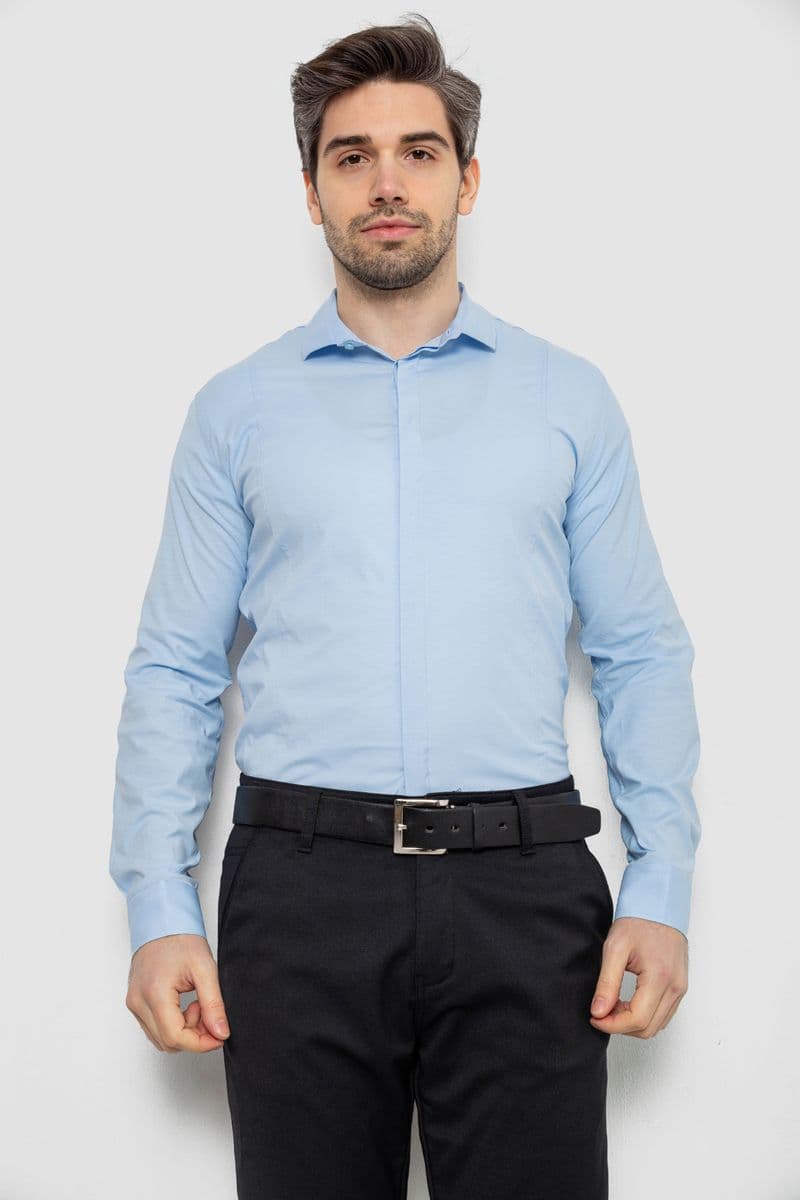 Сорочка чоловіча однотонна, колір блакитний, 186R2100 - зображення 1