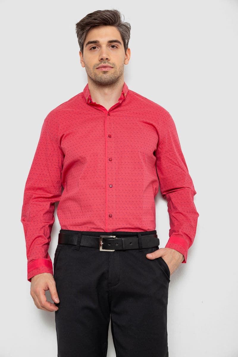 Сорочка чоловіча з довгим рукавом, колір кораловий, 214R7475 - зображення 1