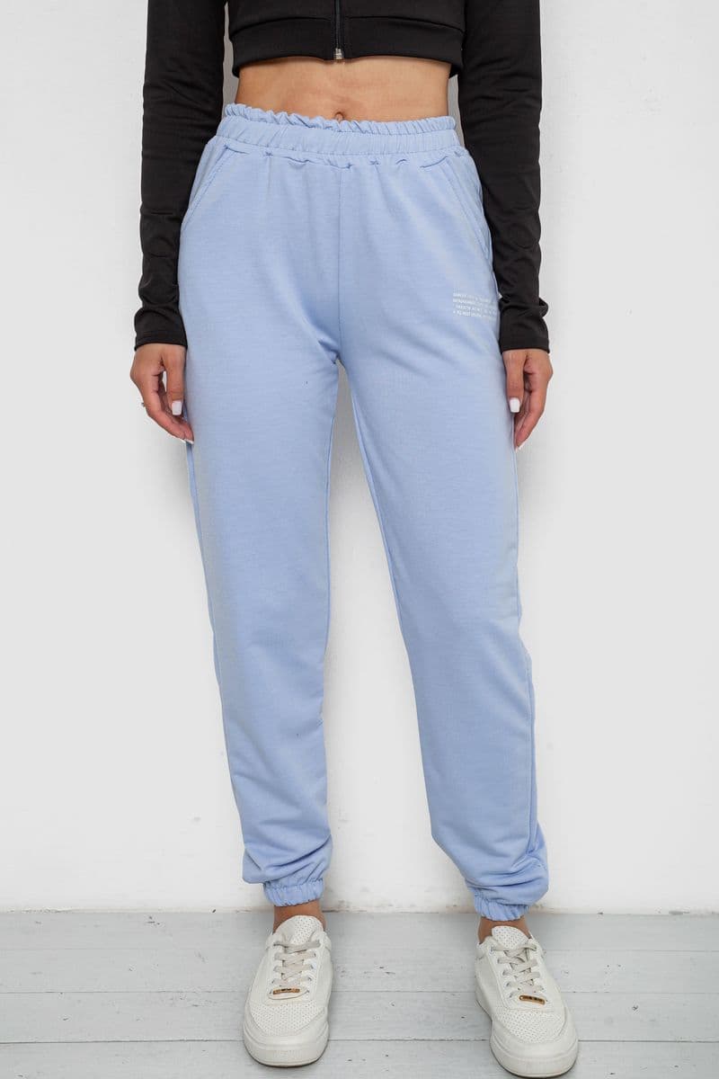 Спортивні штани жіночі, колір блакитний, 238R5052 - зображення 1