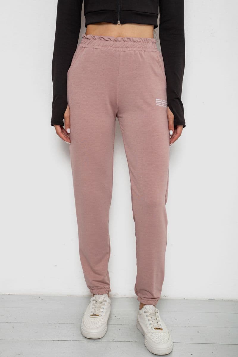 Спортивні штани жіночі, колір пудровий, 238R5052 - зображення 1
