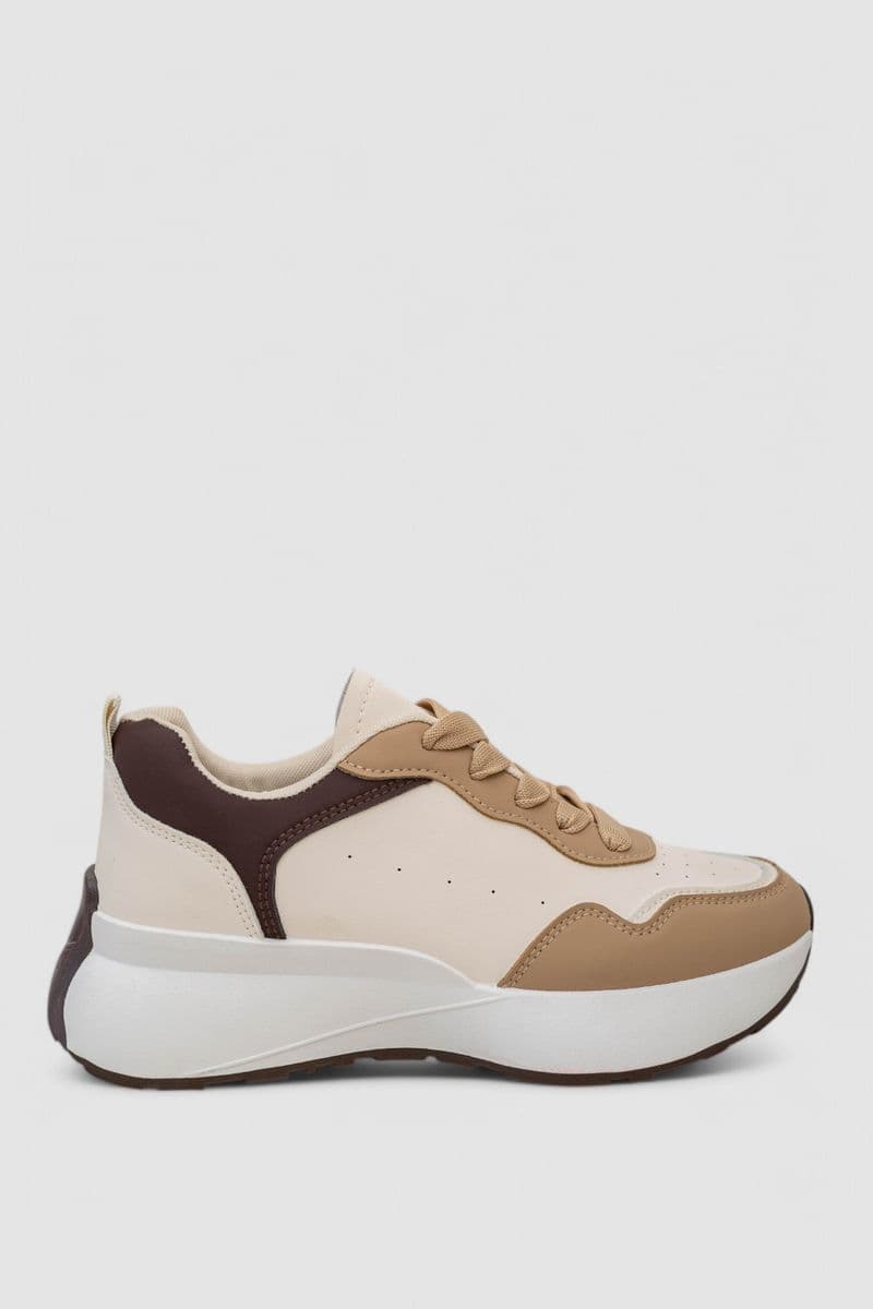 Кросівки жіночі, колір бежево-коричневий, 248RXM60 - зображення 1