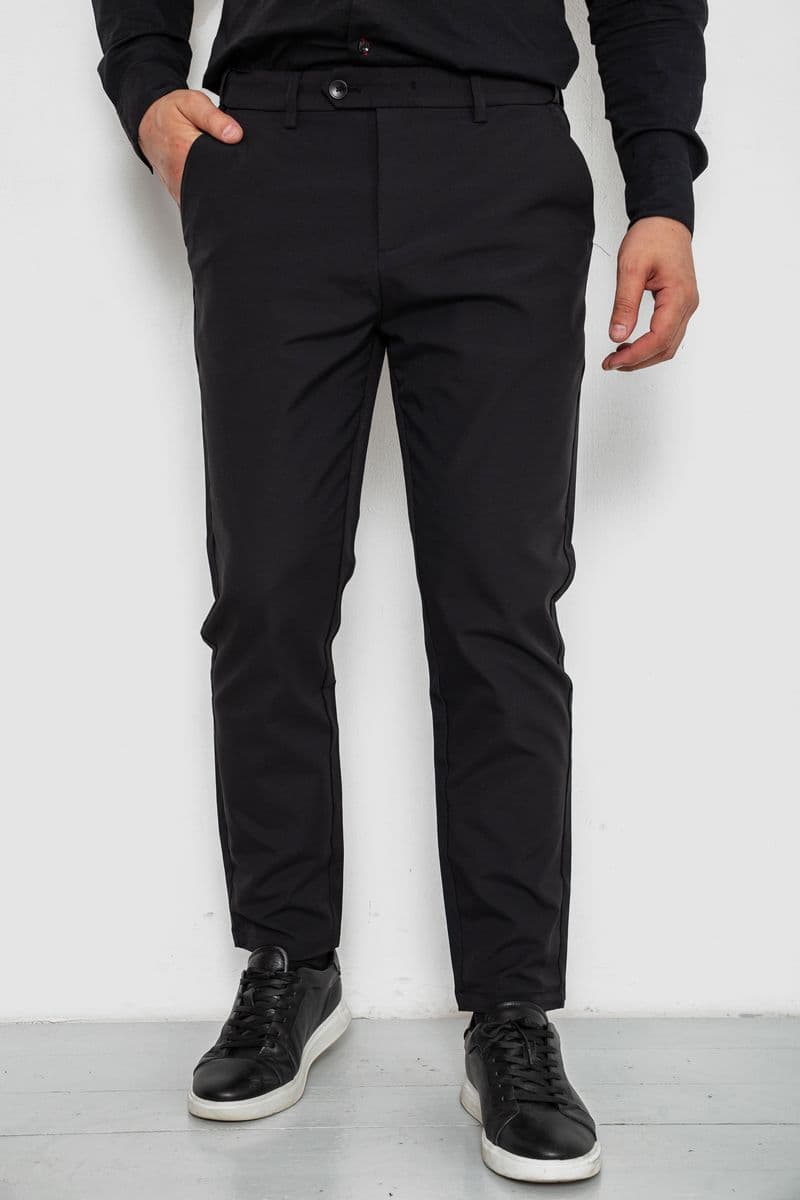 Штани чоловічі класичні однотонні 157RU06-006, колір Чорний - зображення 1