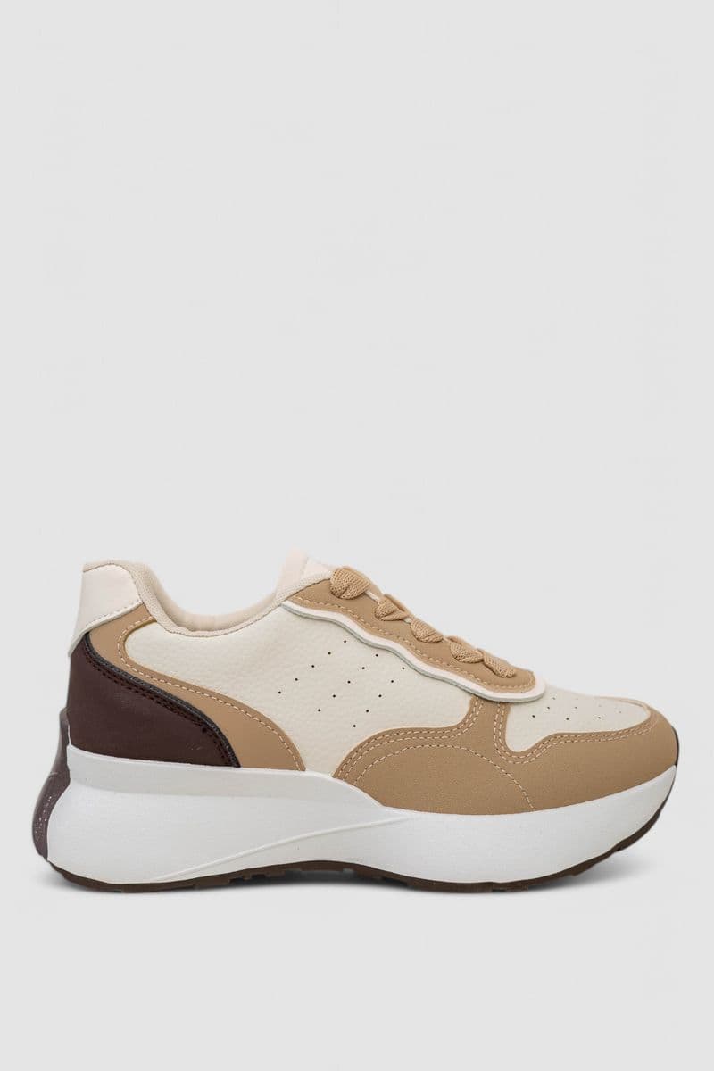 Кросівки жіночі, колір бежево-коричневий, 248RXM50 - зображення 1