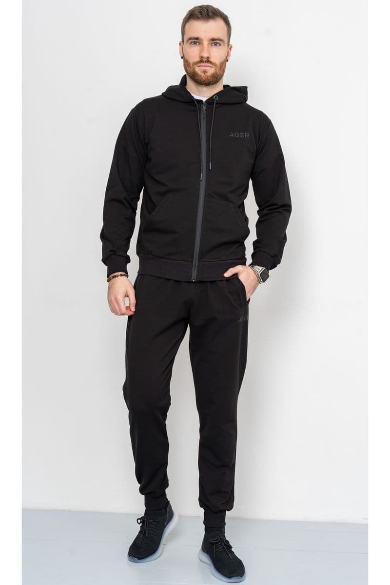 Спорт костюм чоловічий демісезонний, колір чорний, 223R005 - зображення 1