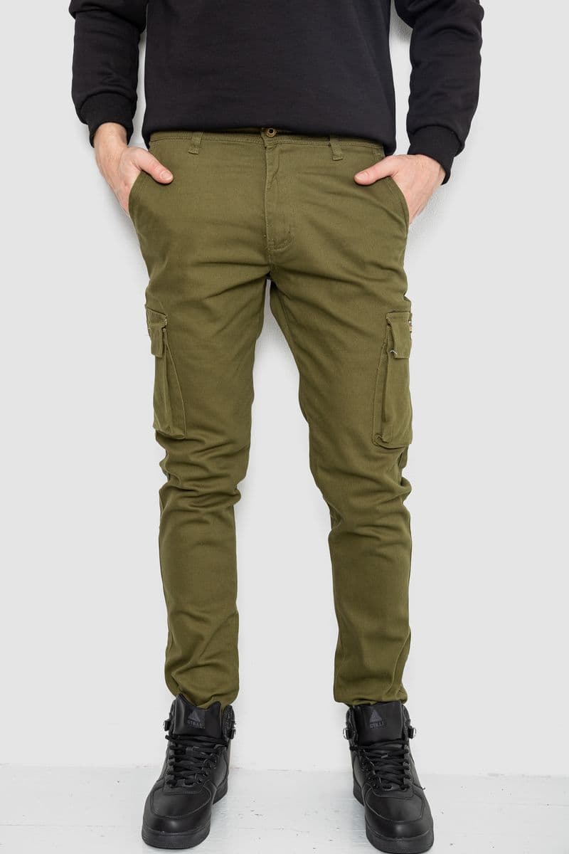 Джинси чоловічі демісезонні, колір хакі, 243R8083 - зображення 1