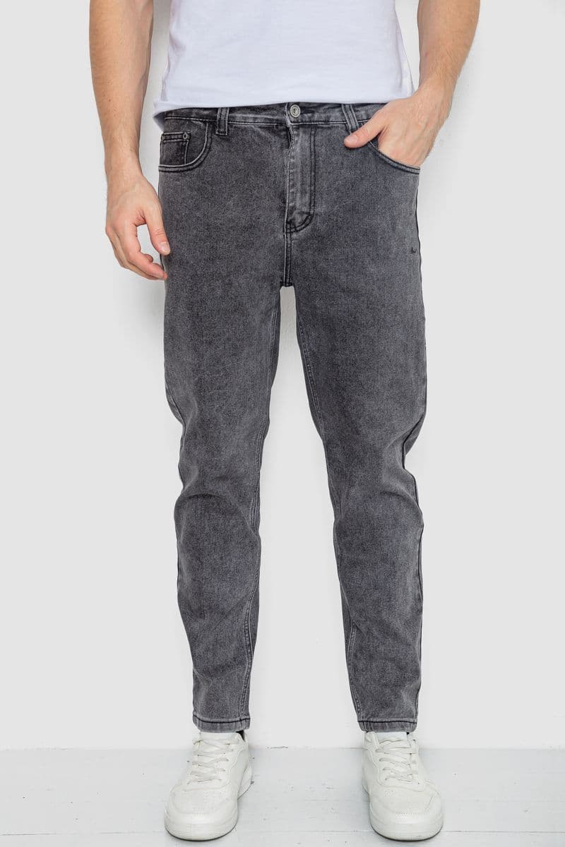 Джинси чоловічі однотонні, колір сірий, 244R8570-1 - зображення 1