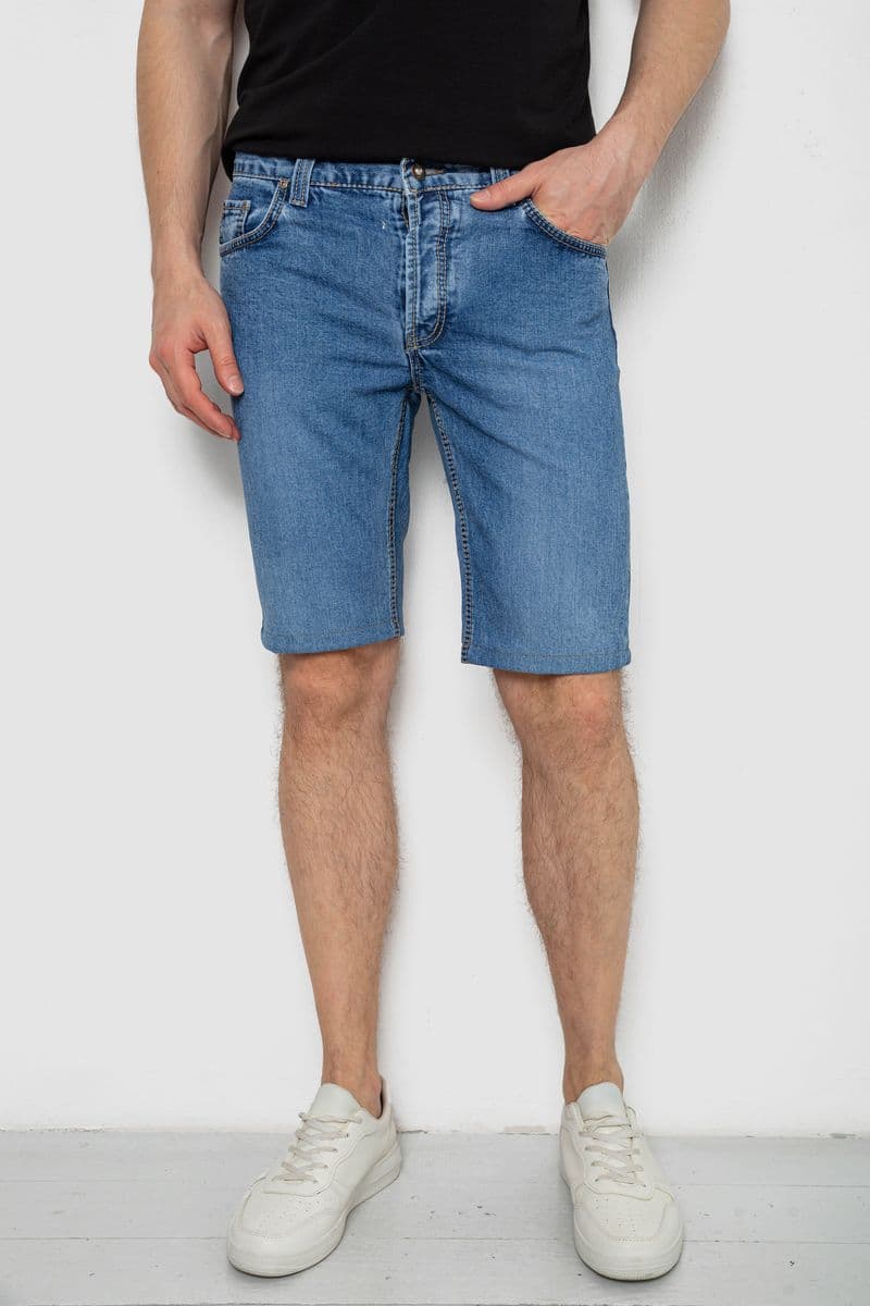 Шорти чоловічі джинсові, колір темно-блакитний, 238R2023 - зображення 1