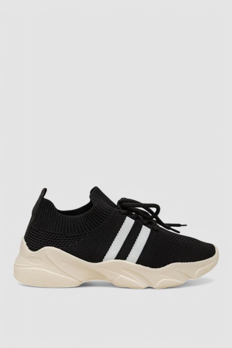 Кросівки жіночі текстильні, колір чорно-білий, 244R251K - зображення 1