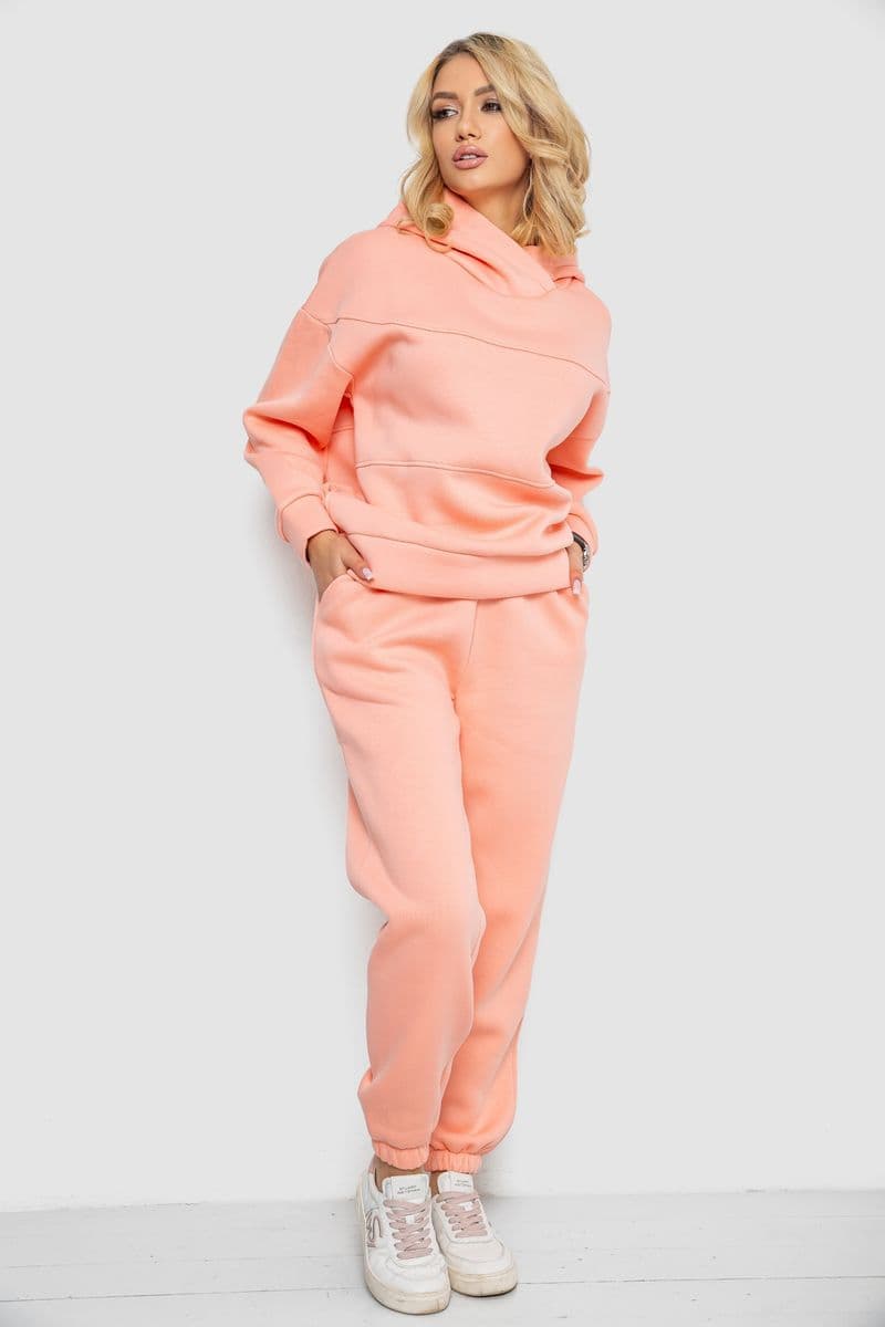 Спортивний костюм жіночий на флісі, колір персиковий, 247R10765 - зображення 1