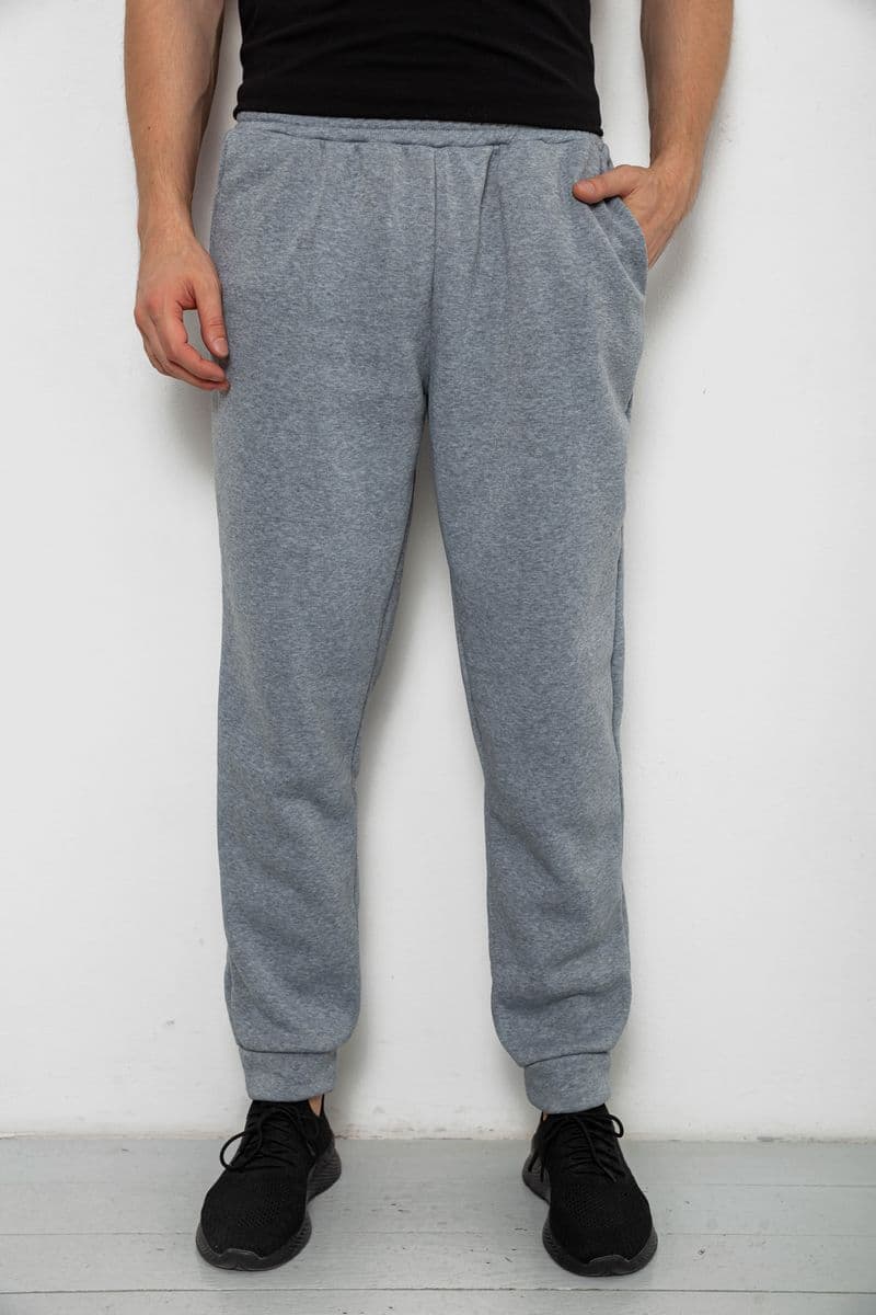Спортивні штани чоловічі на флісі, колір сірий, 238R58641 - зображення 1