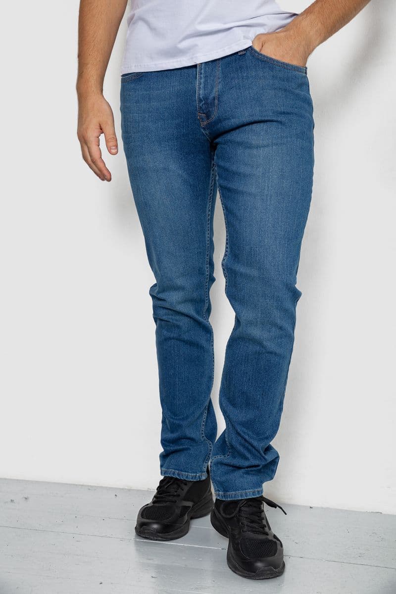 Джинси чоловічі однотонні, колір синій, 247R1087 - зображення 1