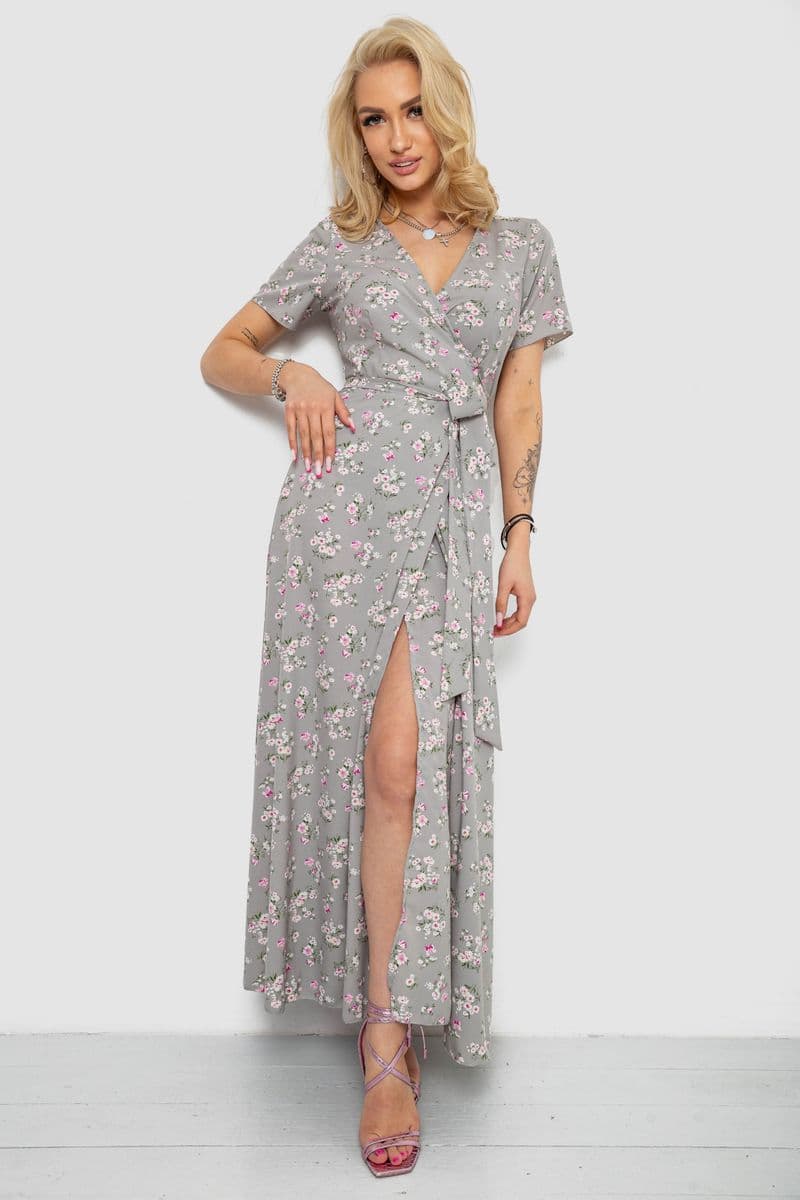 Сарафан із квітковим принтом, колір сірий, 241R161 - зображення 1