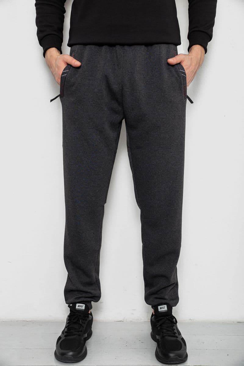 Спортивні штани чоловічі на флісі, колір сірий, 244R41748 - зображення 1