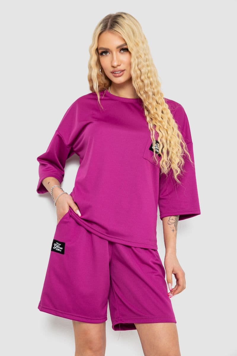 Костюм жіночий однотонний, колір фуксія, 238R116 - зображення 1