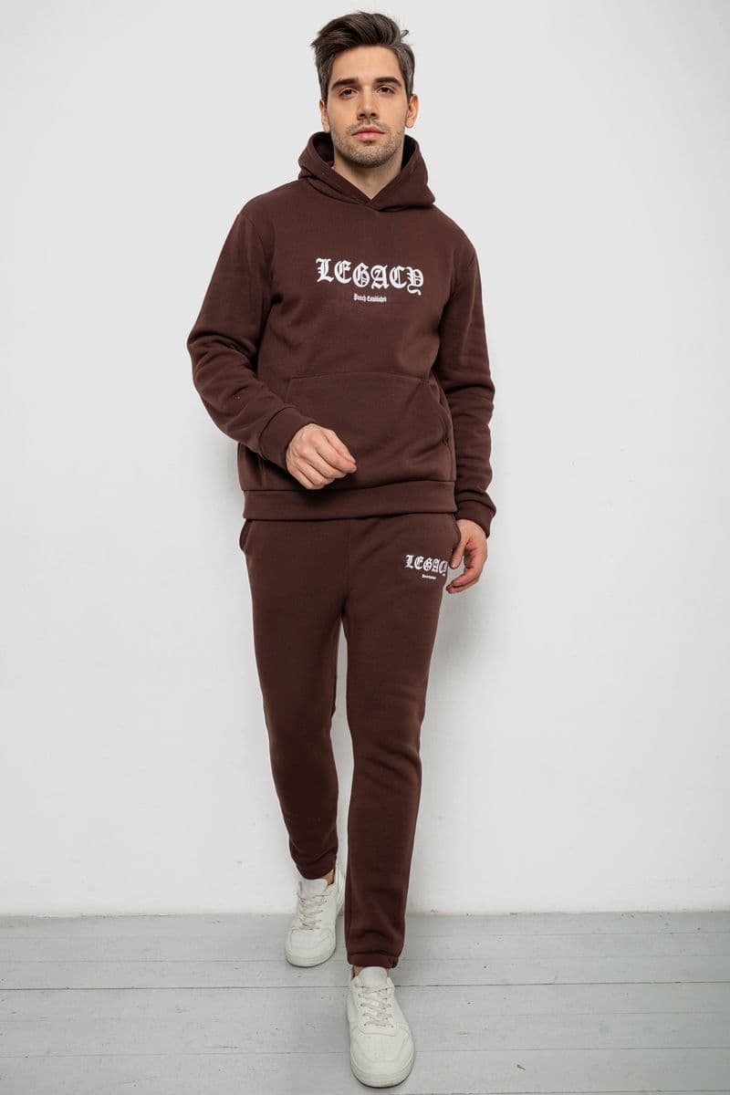 Спортивний костюм чоловічий на флісі, колір шоколадний, 238R57046 - зображення 1