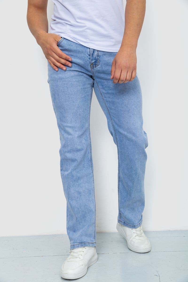 Джинси чоловічі однотонні, колір блакитний, 244R6078 - зображення 1