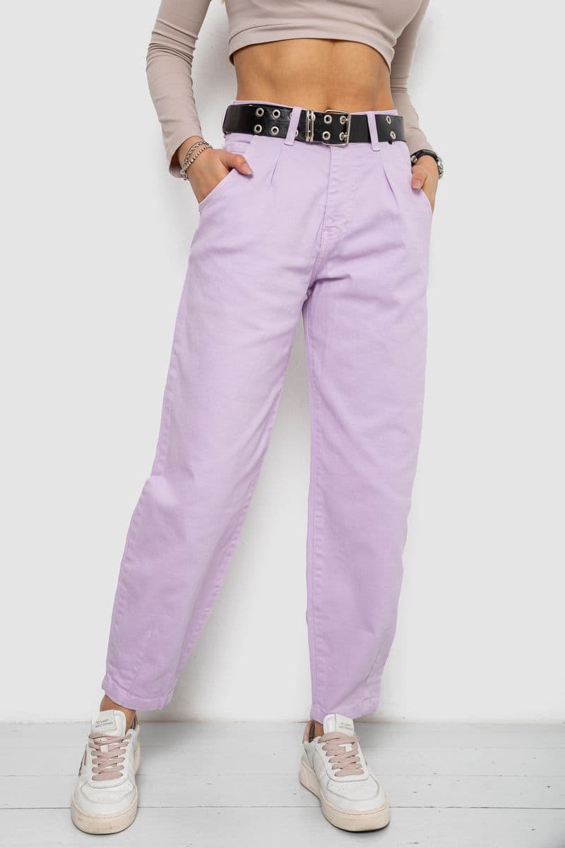 Джинси жіночі балони, колір бузковий, 250R00276 - зображення 1